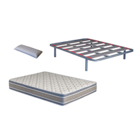 pack somier lama ancha con papel de carbono patas incluidascolchon natur visco almohada de regalo 105x200