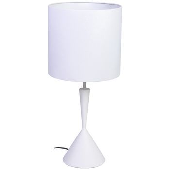 Lámpara De Mesa De Metal Blanco 30x30x52/66h Cm