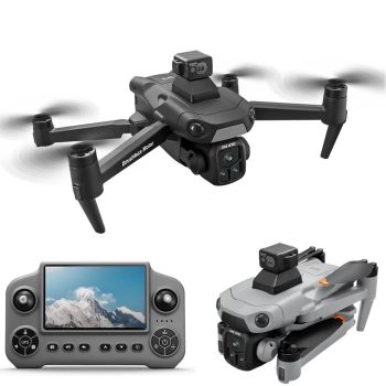 CDRC V918 MAX GPS 5G WiFi FPV con pantalla LCD, control remoto 1080P HD, cámara doble con gimbal de servo, 360° de evita