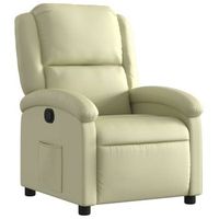 sillon reclinable de piel autentica color crema vidaxl