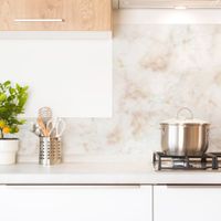 frente de cocina panel trasero aluminio - 90 x 70 cm - beige