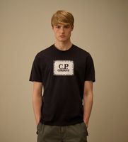 cp company para hombre rccmts723a005100w camiseta logo label marino l casual algodon manga corta