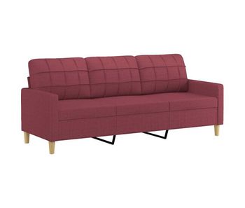 Vidaxl sofá de 3 plazas de tela rojo tinto 180 cm