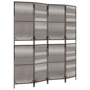 Biombo De 4 Paneles Ratán Sintético Marrón Vidaxl