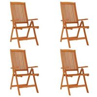 pack 4 uds sillas de jardin  silla de exterior  sillon plegables madera maciza de eucalipto