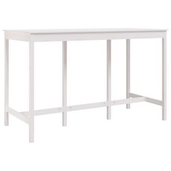 Mesa Alta De Bar Madera Maciza De Pino Blanco 180x80x110 Cm Vidaxl
