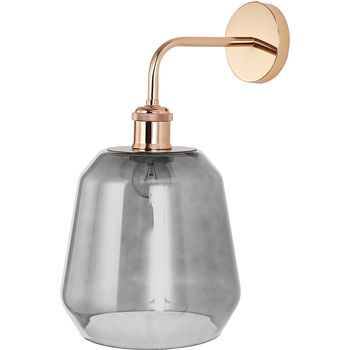 Lámpara Aplique De Pared - Pantalla De Cristal - Alessia Gris Transparent