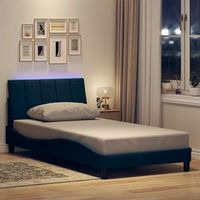 cama individual  cama para adultos  estructura de cama sin colchon tela azul 100x200 cm cfw9531204