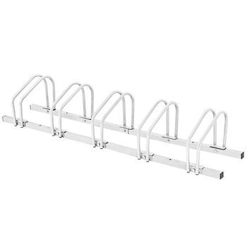 Aparcabicicletas, Aparcabicicletas De Suelo, Aparcabicicletas Con 5 Plazas De Aparcamiento Para Bicicletas, Color Plata