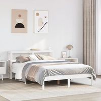 cama de matrimonio  cama de adulto  estructura de cama sin colchon madera de pino blanca 120x200 cm cfw339164