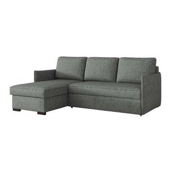 Sofá Rinconero Columbus 208, Gris, Función De Descanso, Caja De Ropa De Cama, 220x160x90cm