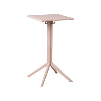 Mesa De Balcón Sintética Con Tablero Abatible Resistente Al Aire Libre Exterior Beige Lemnos