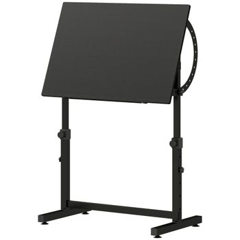 HOMCOM Mesa de Dibujo Inclinable 0°-85° Regulable en Altura con Tope Antideslizante Negro   Aosom España