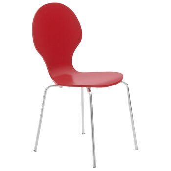 Silla De Comedor Apilable Diego Madera Rojo 45x43x86 Cm Clp