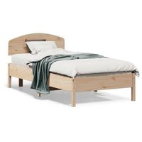 cama para adulto  cama individual  estructura de cama con cabecero madera maciza pino 75x190 cm cfw549173