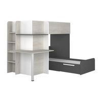 cama litera samuel 1 cajon 241x194x1601 cm color negro gris claro vente-unique