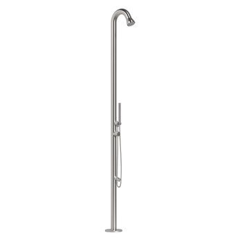 Ducha Exterior Inox Satinada Con Mezclador Y Lavabo Para Piscina 3 Vías