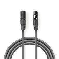 cable de audio nedis coth15010gy05 xlr balanceado 05 m gris