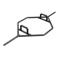 costway barra olimpica hexagonal con mangos muescas planas o elevadas para gimnasio en casa capacidad de peso de 226 kg 142 x 62 x 13 cm negro