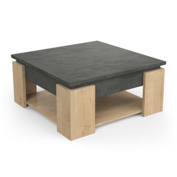 Mesa de centro l80 cm - efecto madera clara