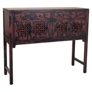 Recibidor de madera rojo 120x40x102