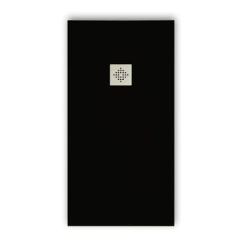 Plato De Ducha Pizarra Pure Negro  70x100 Cm Rejilla Inox