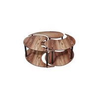 juego de mesa baja de madera yin 70 x 70 x 38 cm - nogal