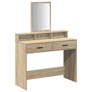 Mesa Tocador | Mesa De Maquillaje Con Cajón Roble Sonoma 100 X 41 X 140 Cm