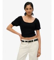 superdry para mujer w6011857a top smocked woven negro m casual viscosa manga corta