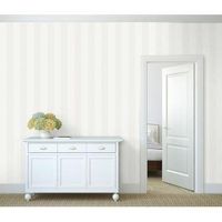papel pintado vinilico de rayas metalizadas blancas con textura en relieve - raya torino 679259 de gaulan - rollo de 10 m x 053 m