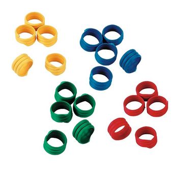KERBL Anilla de Espiral para Identificación de Pollos, Pavos y Faisanes, Colores Variados, Ø 16 mm, Envase 100 uds