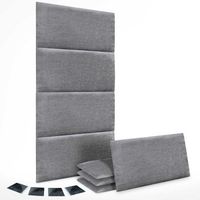 dhome juego de 8 paneles tapizados de lana ecologica pack autoadhesivos para pared acusticos absorbentes proteccion gris 60x40cm x8