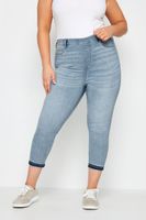 yours jeggings capri azul claro con bajo remangado grace mujer curvy y tallas grandes yours for good
