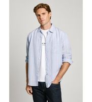 pepe jeans para hombre pm308830 camisa alphonso azul s casual viscosa manga larga
