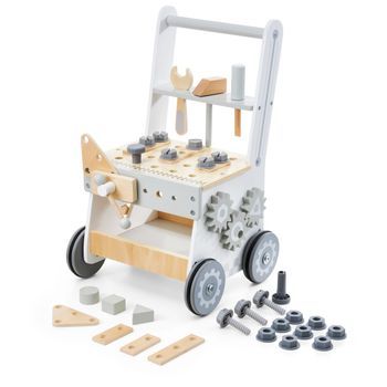 Andador De Madera 3 En 1 Con Actividades Educativas – Centro De Juegos Y Aprendizaje Para Bebés