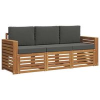 juegos de sofas con cojin 3 piezas  mueble de jardin natural y antracita