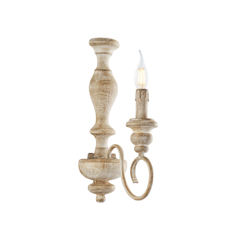 Aplique Cascina En Madera Y Hierro Blanco Y Gris Tórtola 1 Luz .13 P.21 Bl265-ap1-bt