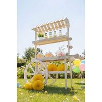 carrito candy bar madera strawberry envejecido - madera natural