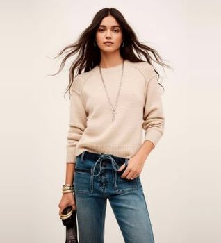 BA&SH para mujer. 1H25LIAR Jersey Liara beige (34), Casual, Lana