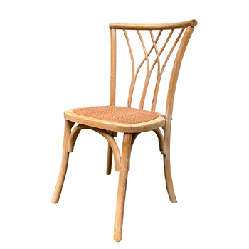 Silla Country Natural Eme Mobiliario Fabricada En Madera De Olmo Con Acabado Enharinado. Silla Apilable.
