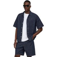 only  sons camisa manga corta onswayne ss db 7354 azg dnm shirt 22037354 para hombre