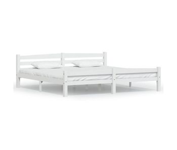 Vidaxl estructura de cama de madera maciza de pino blanca 200x200 cm