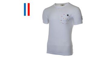 Camiseta lebram de manga corta con p bolsillo   p lafaye blanco