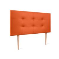 cabecero de polipiel capitone 95x115cm con patas camas 90 - naranja