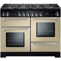 rangemaster kitchener 110 dual fuel range cooker - cream  chrome cream