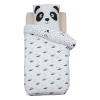 juego de cama infantil de 2 piezas panda andy algodon morado 140x200cm