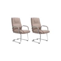 set de 2 sillas basculantes con asiento en tela gris topo