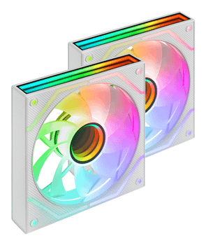 KIT 2xVENTILADOR INTERNO ARGB MARS GAMING MF3DPROX2RW BLANCO 120mm ARGB 360º PWM ASPAS INVERTIDAS
