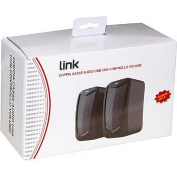 Altavoces LINK PC con conexión USB y potencia de 5 W en negro