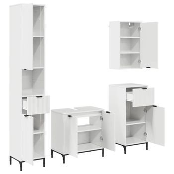 Juego De Muebles De Baño Brillante Madera Compuesta, Metal Vidaxl